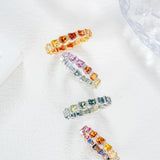 Rainbow Sapphire Baguette Ring