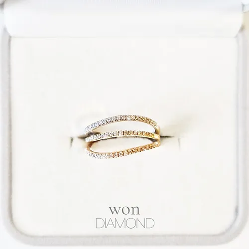 Golden Wave Trio Rings