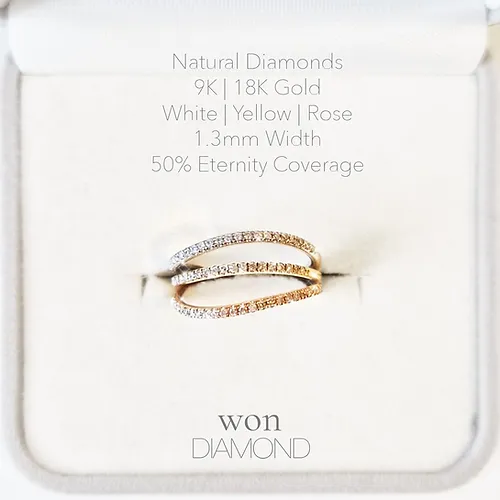 Golden Wave Trio Rings